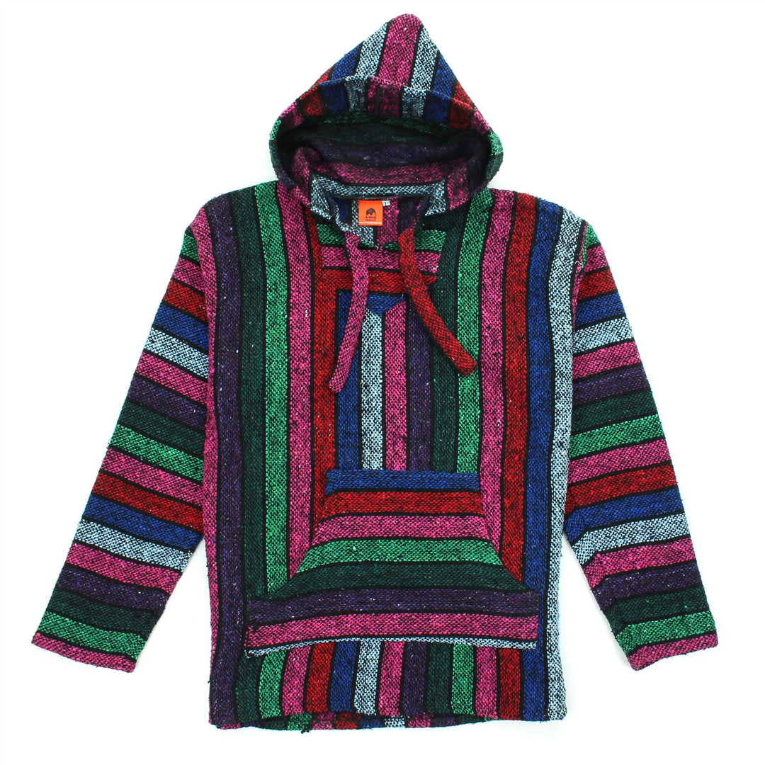 Recycled Mexican Baja Jerga Hoody - Multi Stripe