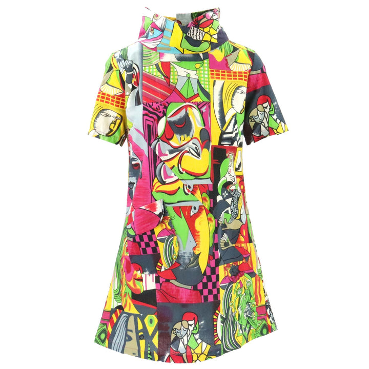 Sixties Shift Dress - Cubism Grey