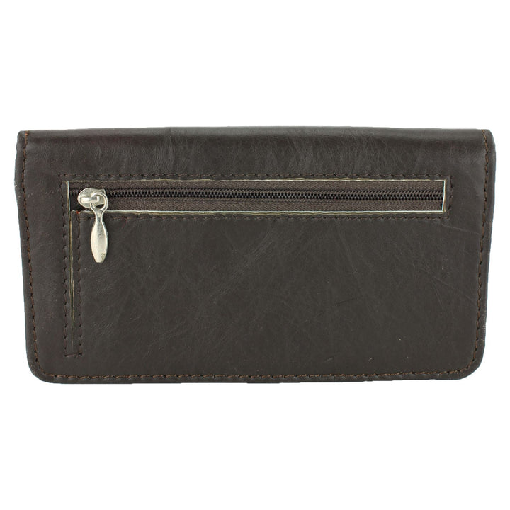 Real Leather Colourful Purse Wallet - Brown