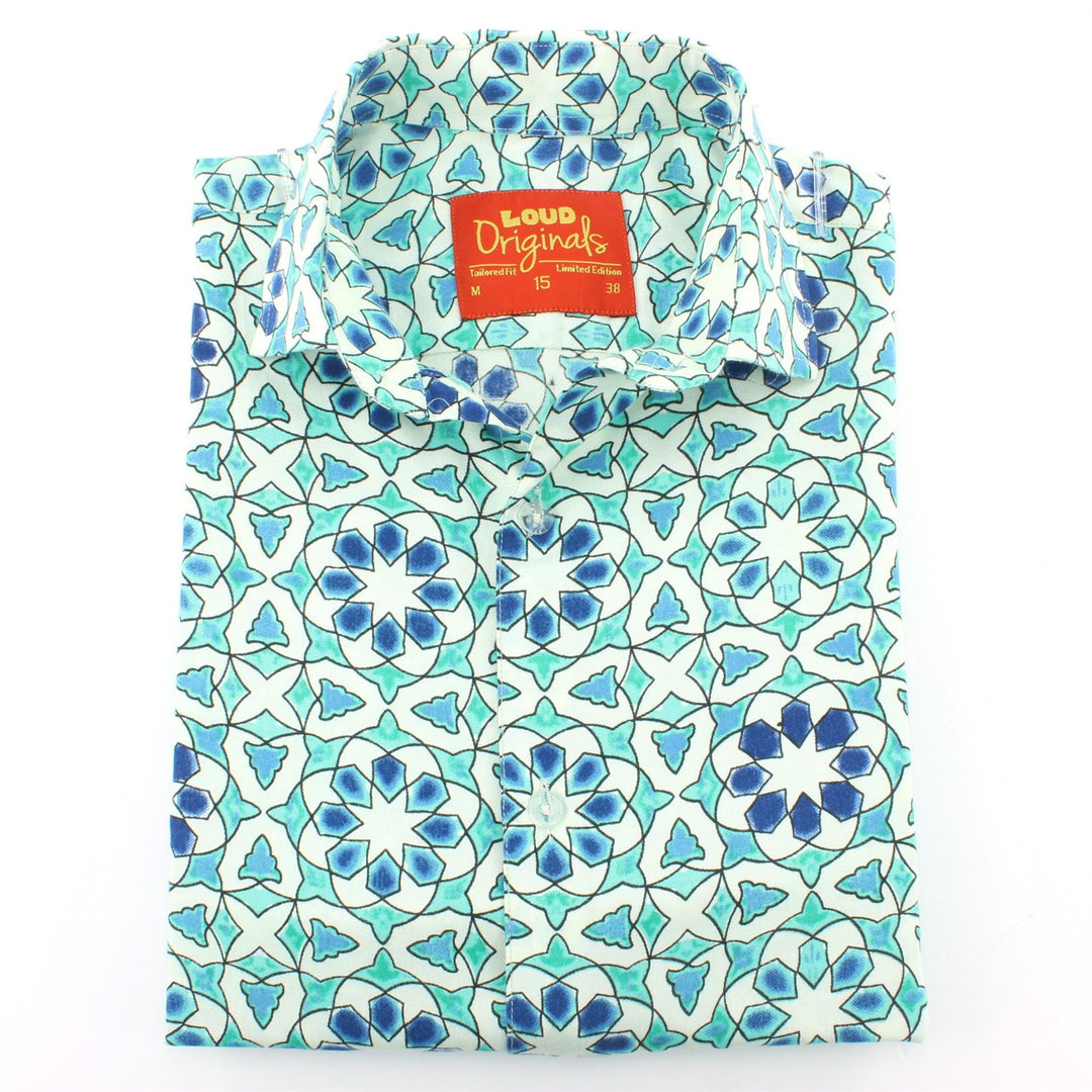 Tailored Fit Short Sleeve Shirt - Moroccan Tile