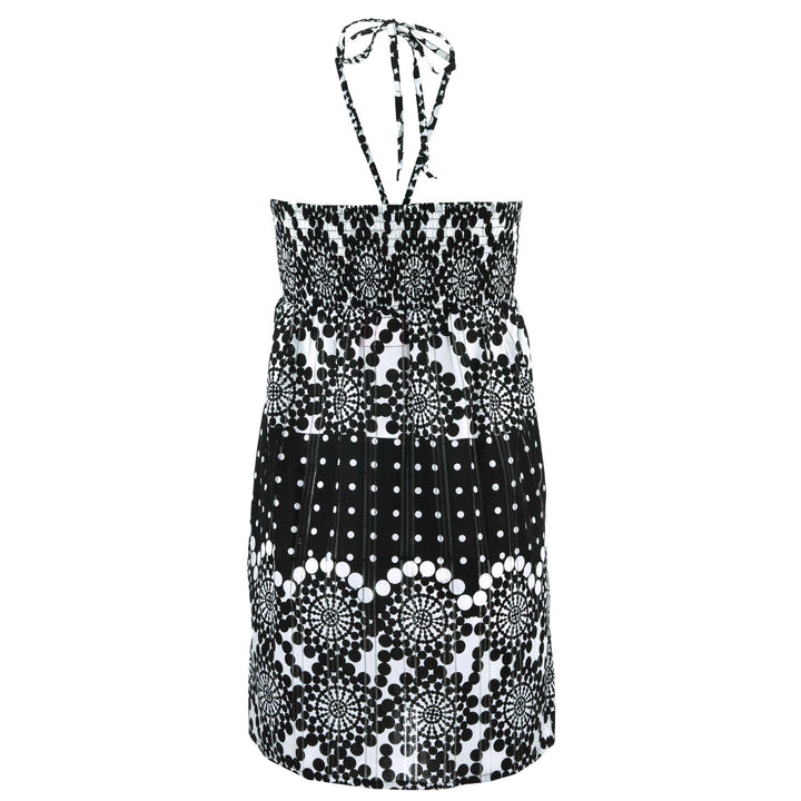 Halterneck Wrinkle Dress - Polka Circles