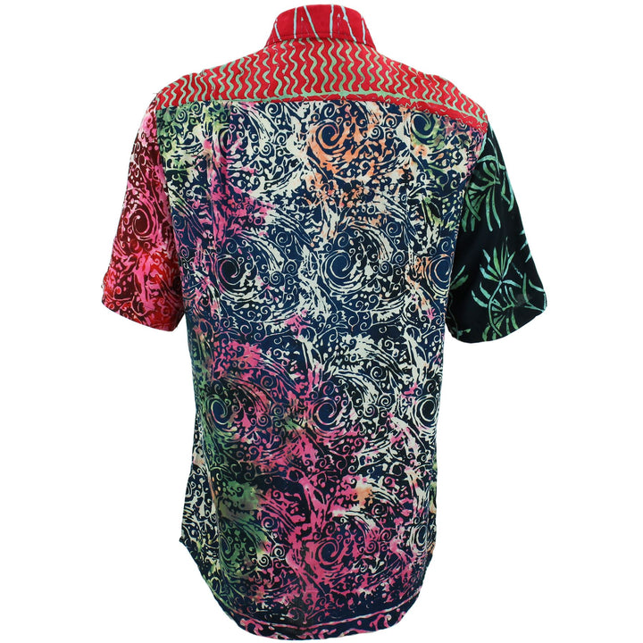 Regular Fit Short Sleeve Shirt - Random Mixed Panel - Bali Batik