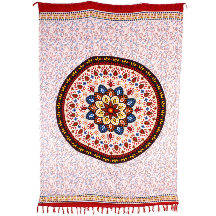 Flower Mandala Print Viscose Rayon Sarong - Pink