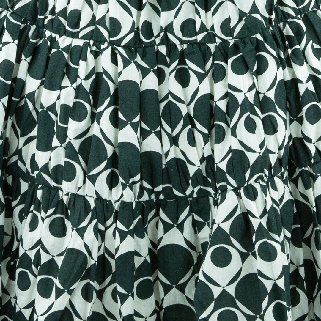 Tier Drop Summer Dress - Monochrome Geometric