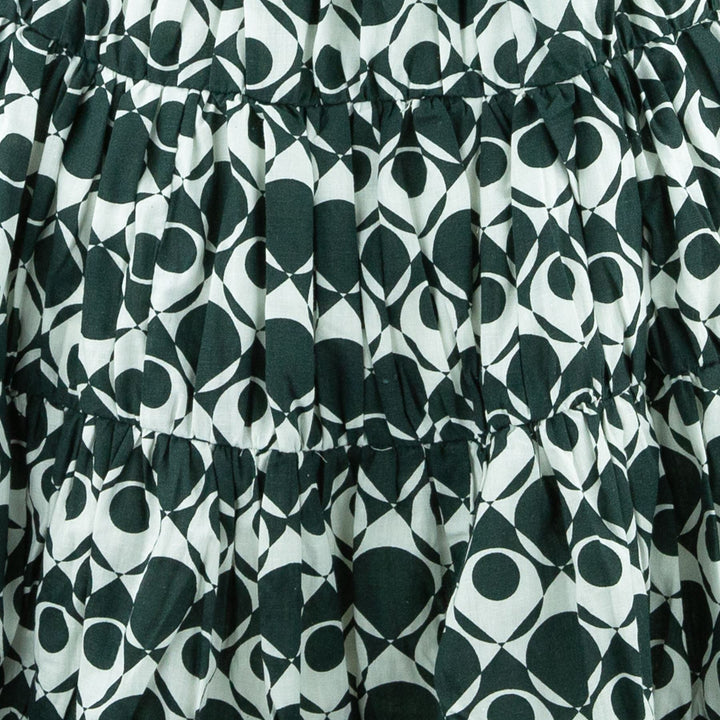 Tier Drop Summer Dress - Monochrome Geometric