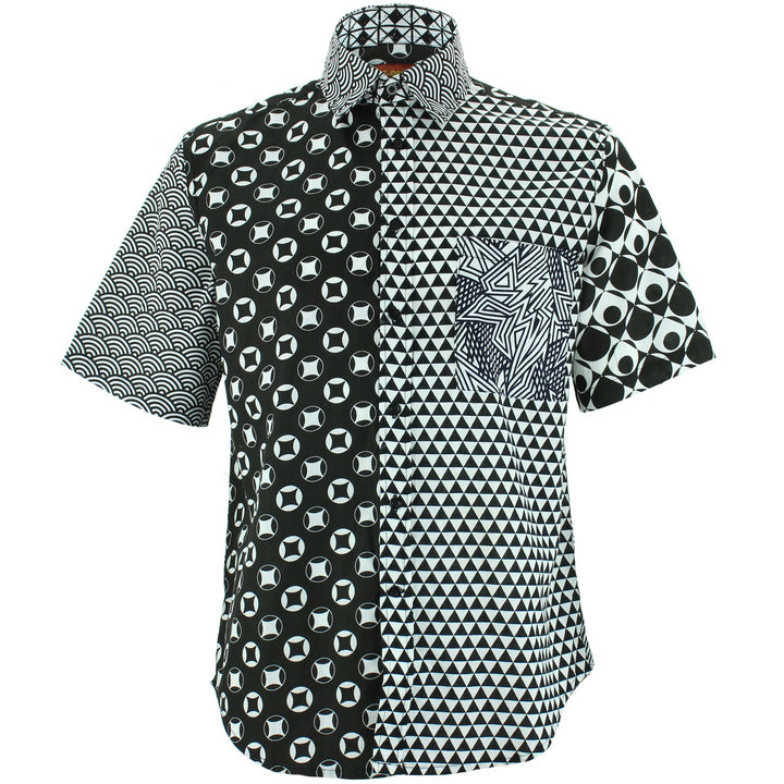 Regular Fit Short Sleeve Shirt - Random Mixed Panel - Mono