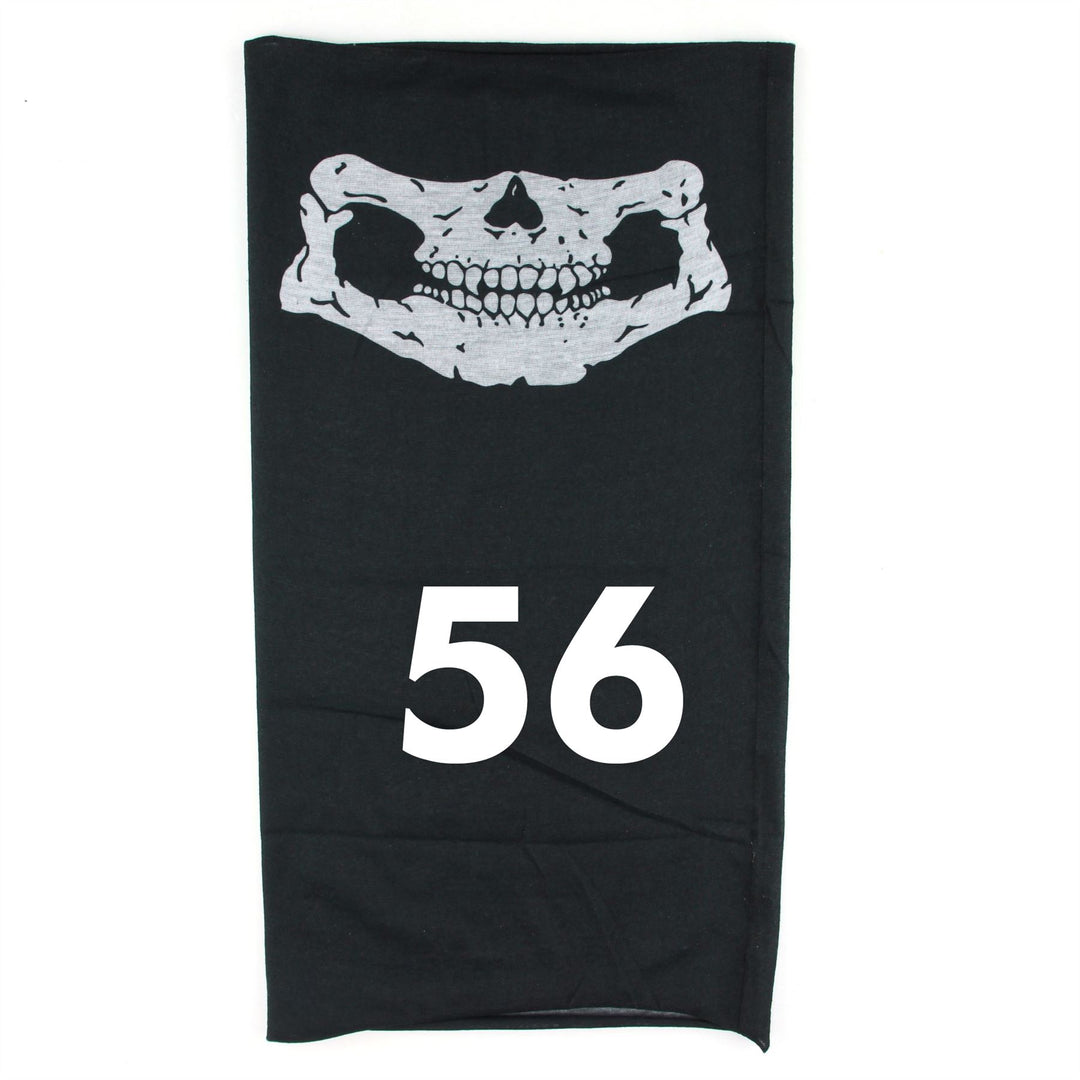 Printed Snood Face Mask - Skull White