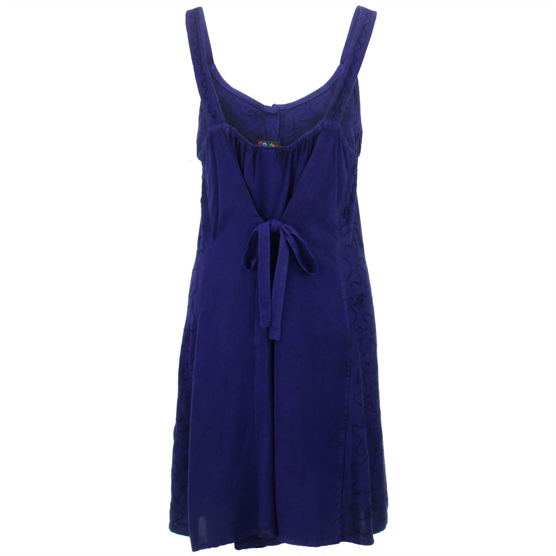 Strappy Mid Button Dress - Purple
