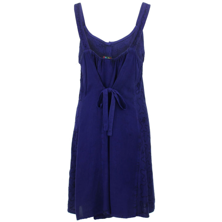 Strappy Mid Button Dress - Purple