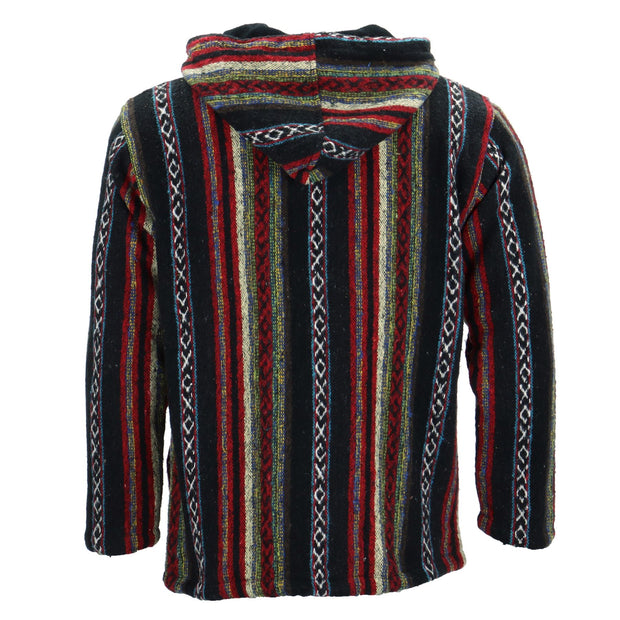 Brushed Gheri Cotton Hoodie Fleece Lined - Black Red