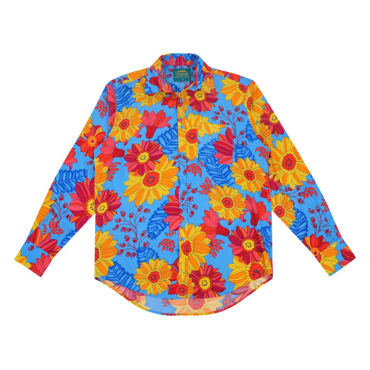 Regular Fit Long Sleeve Shirt - Blue Sky Meadow