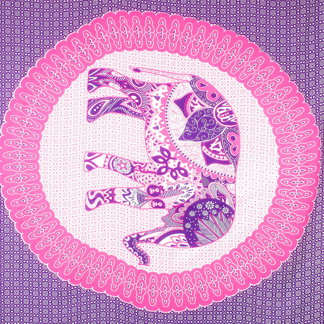 Viscose Rayon Sarong - Elephant Mandala - Purple