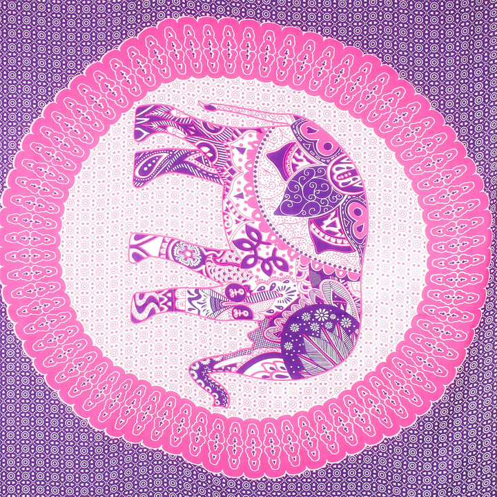 Viscose Rayon Sarong - Elephant Mandala - Purple