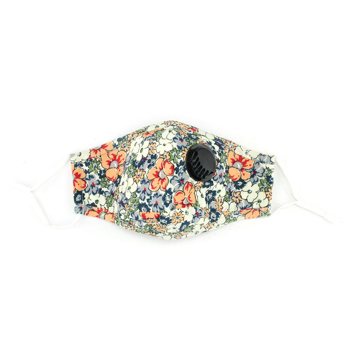 Breathable Vent Face Mask - Floral Orange