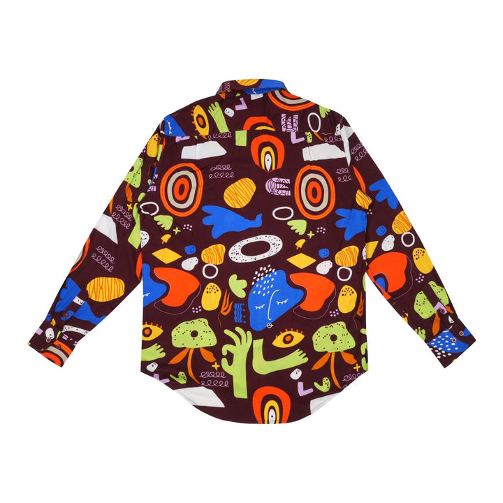 Regular Fit Long Sleeve Shirt - Cosmic Pop Maroon