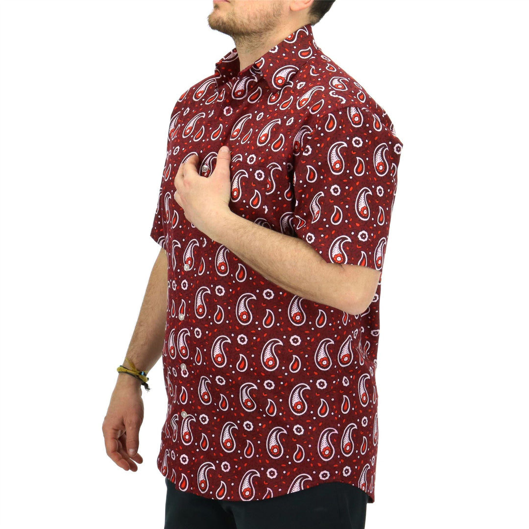 Regular Fit Short Sleeve Shirt - Crimson Karma Paisley
