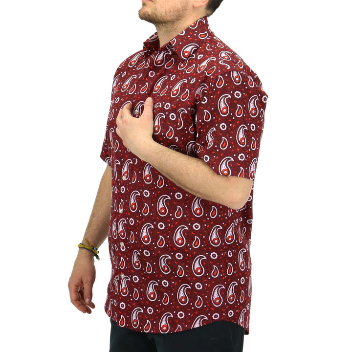 Regular Fit Short Sleeve Shirt - Crimson Karma Paisley