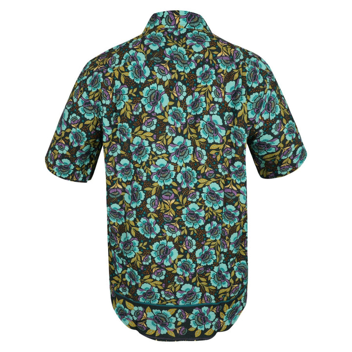 Regular Fit Short Sleeve Shirt - Teal Floral