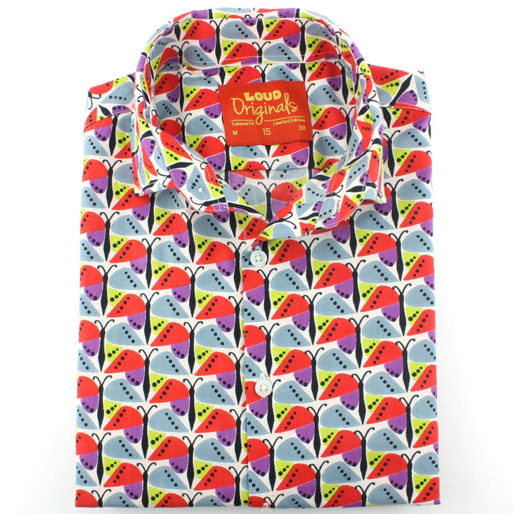 Tailored Fit Short Sleeve Shirt - Butterflies