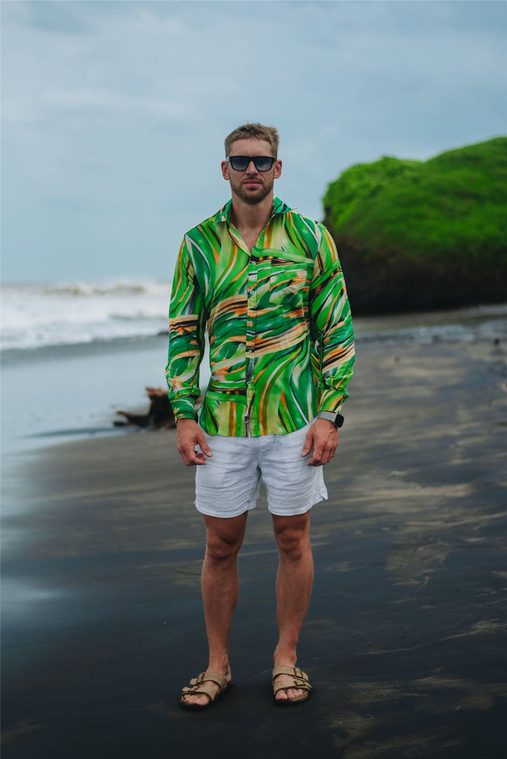 Regular Fit Long Sleeve Shirt - Emeral Wave
