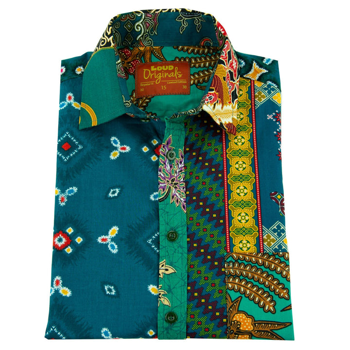 Regular Fit Long Sleeve Shirt - Random Mixed Panel Batik