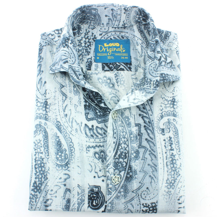 Tailored Fit Short Sleeve Shirt - Neon Paisley Fade