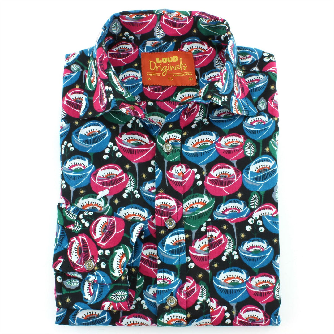 Regular Fit Long Sleeve Shirt - Colourful Eye Flowers