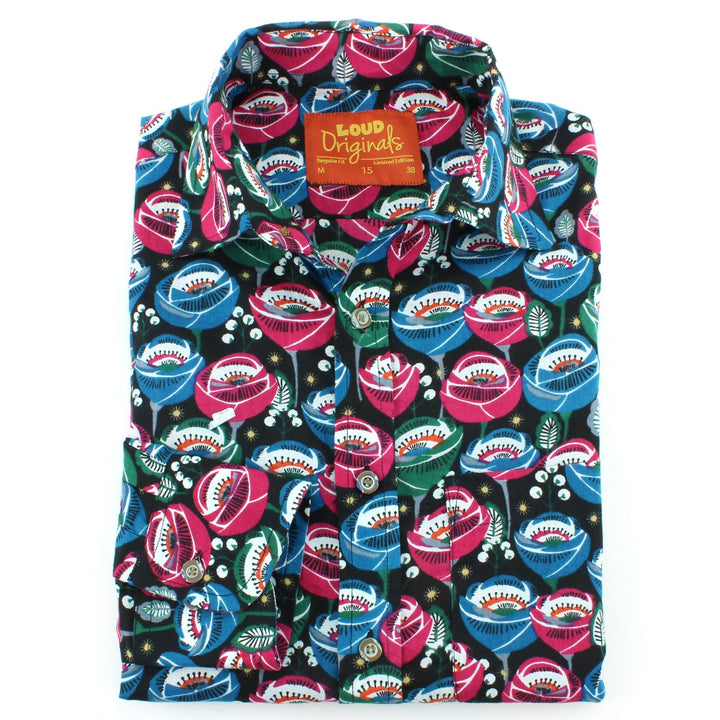 Regular Fit Long Sleeve Shirt - Colourful Eye Flowers