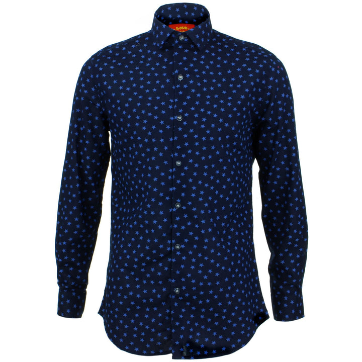 Tailored Fit Long Sleeve Shirt - Ditzy Blue Stars