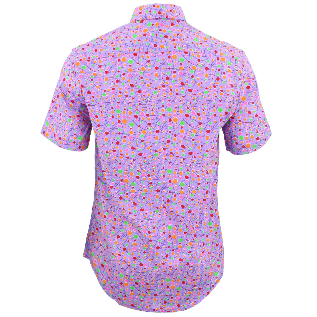 Tailored Fit Short Sleeve Shirt - Lilac Blobs