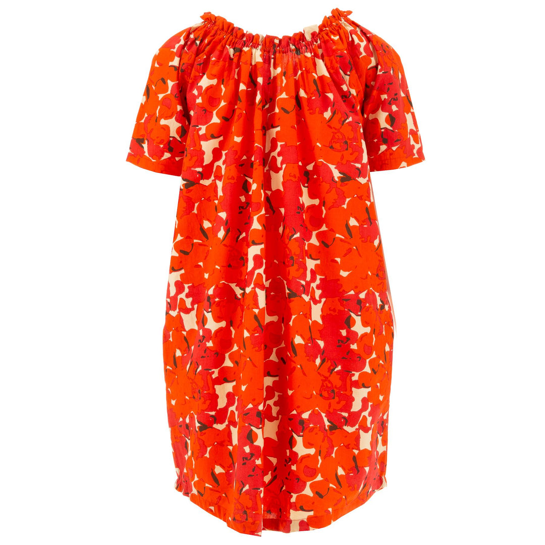 Tie Front Summer Dress - Vibrant Orange