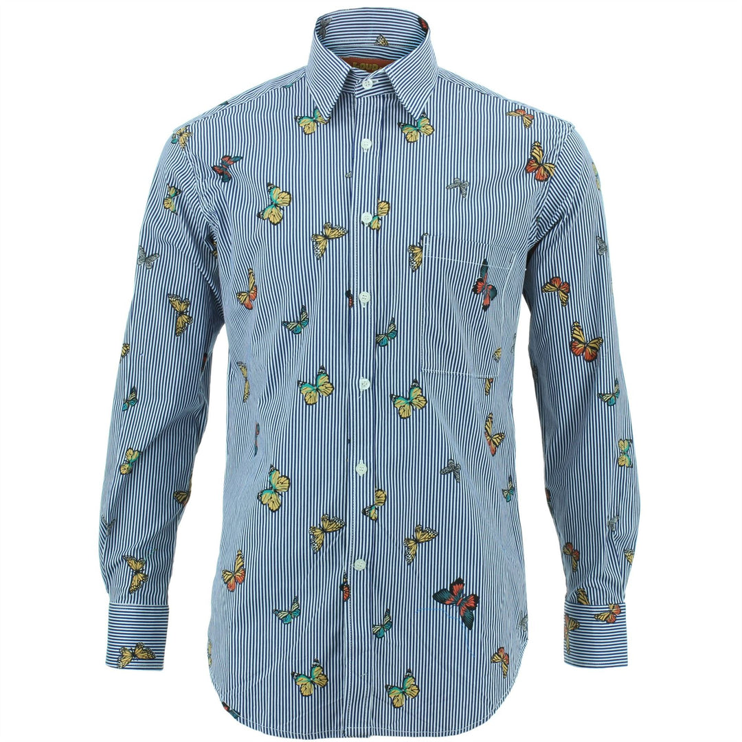 Regular Fit Long Sleeve Shirt - Butterfly Stripes