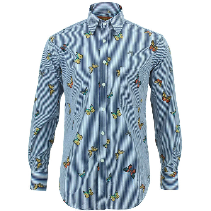 Regular Fit Long Sleeve Shirt - Butterfly Stripes