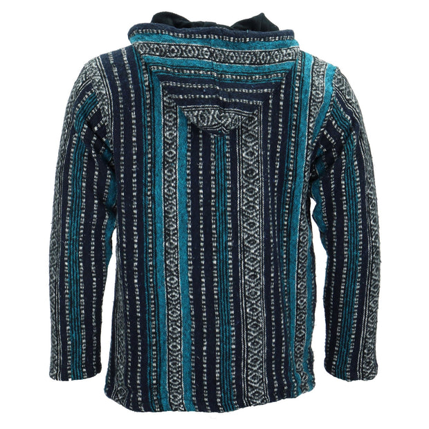 Brushed Gheri Cotton Hoodie Fleece Lined - Blue