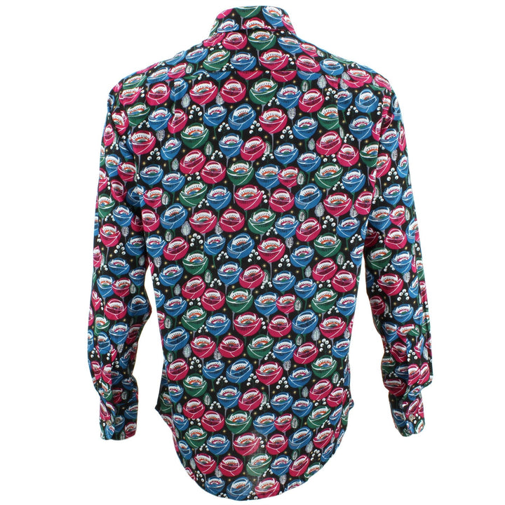 Regular Fit Long Sleeve Shirt - Colourful Eye Flowers
