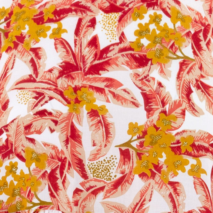 Empire Line Tea Dress - Red Palms