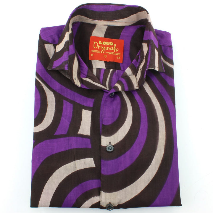 Slim Fit Short Sleeve Shirt - Retro Circles