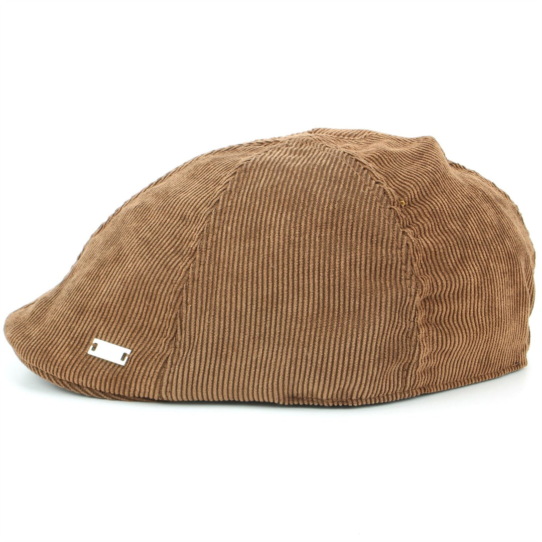Corduroy Duckbill Flat Cap - Brown