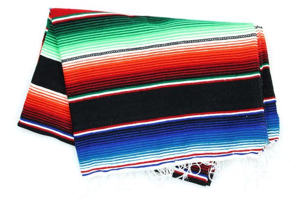 Handwoven Mexican Serape Small 192cm x 88cm - Black