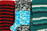 Hand Knitted Wool Arm Warmer - SD Light Blue Charcoal
