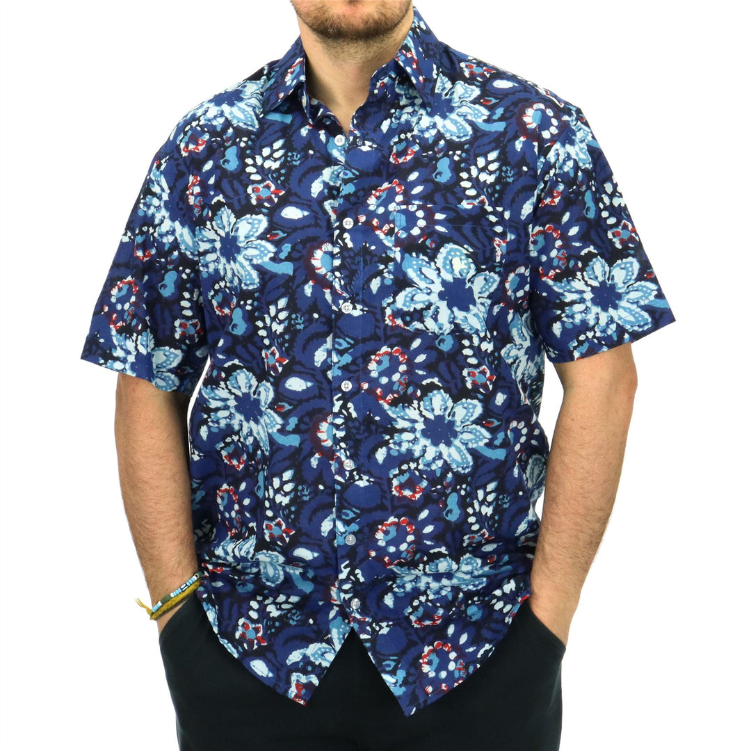 Regular Fit Short Sleeve Shirt - Midnight Tropic Bloom