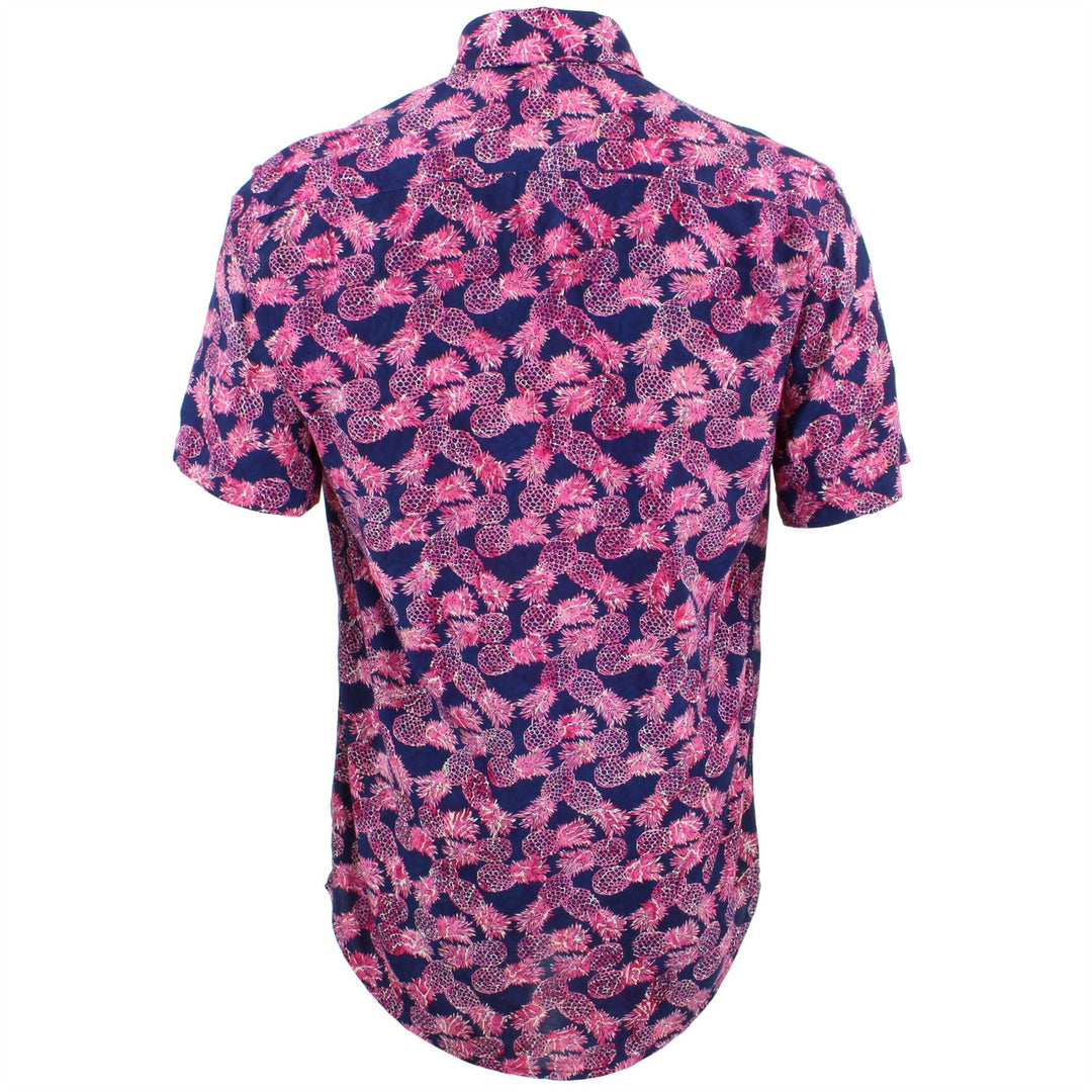 Tailored Fit Short Sleeve Shirt - Pink Pineapples