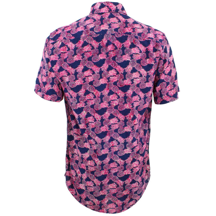 Tailored Fit Short Sleeve Shirt - Pink Pineapples