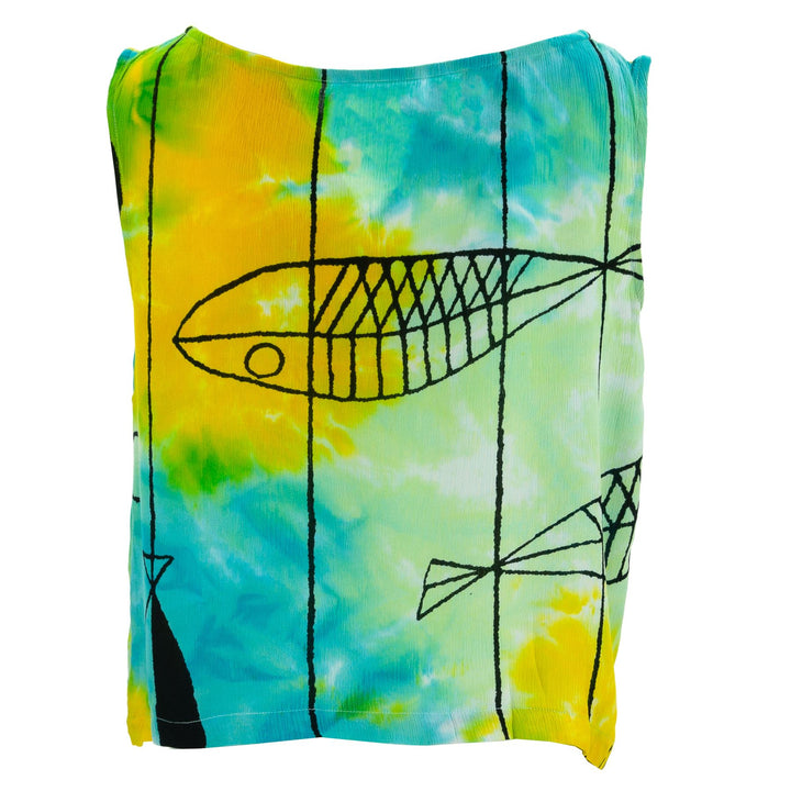 Box Top - Turquoise Wash Fish