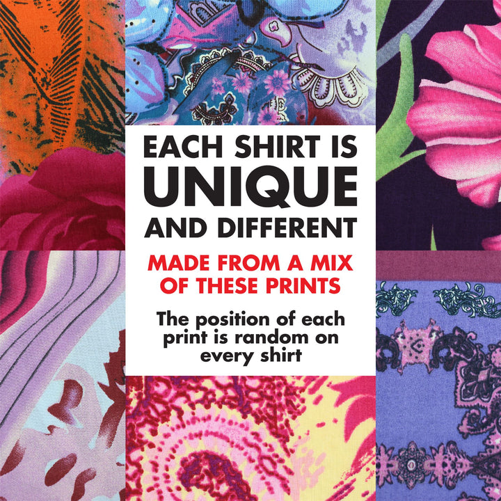 Regular Fit Short Sleeve Shirt - Random Mixed Panel - Abstract