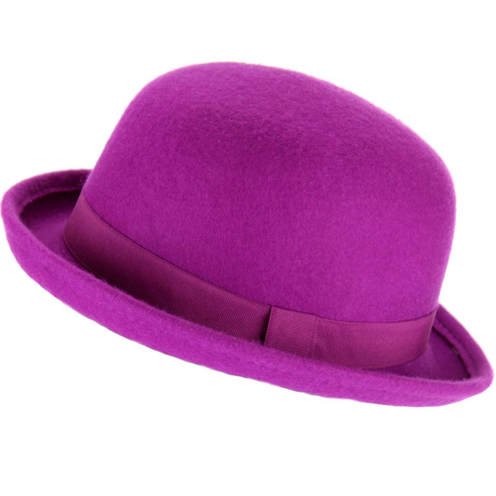 Wool felt bowler Derby hat - Pink