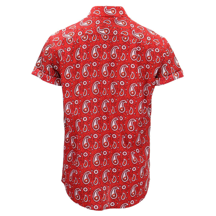 Regular Fit Short Sleeve Shirt - Crimson Paisley