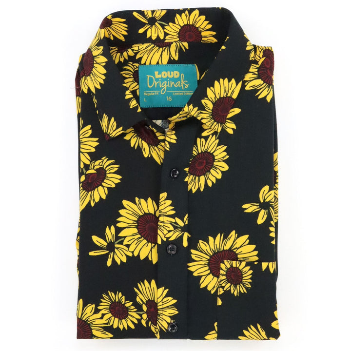Regular Fit Short Sleeve Shirt - Midnight Sunflower