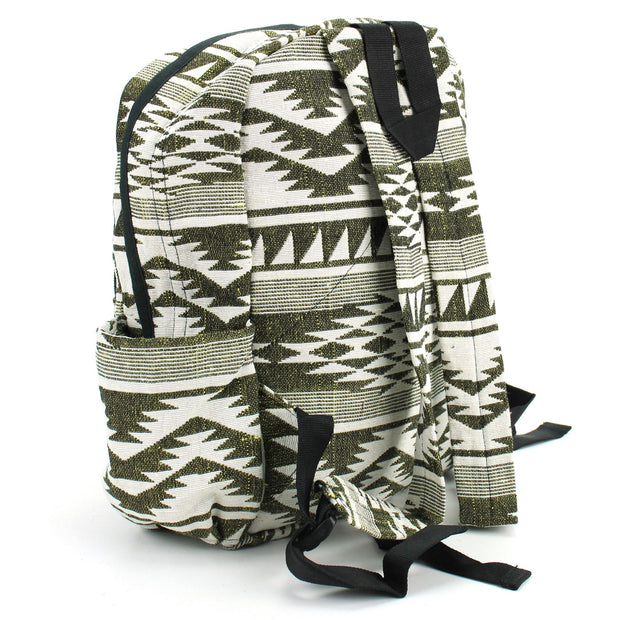 Himalayan Hemp Backpack - Green Aztec