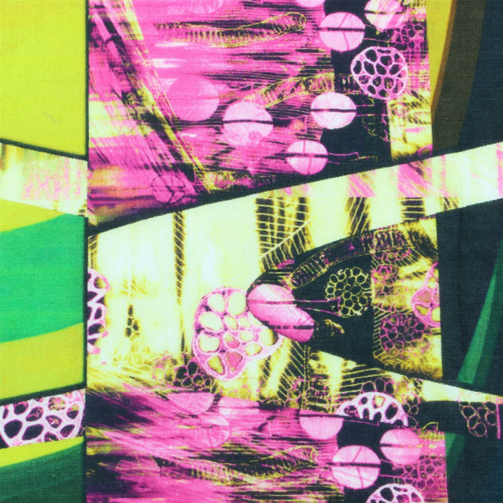 Regular Fit Long Sleeve Shirt - Pink & Green Abstract